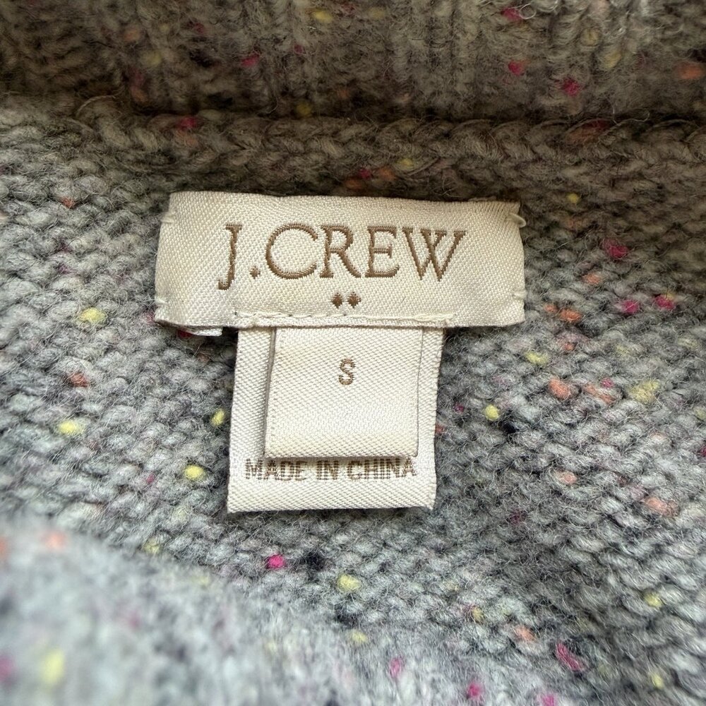 J. Crew Gray Donegal Speckled Lambswool Knit Turtleneck Sweater‎ S Small - Picture 5 of 8
